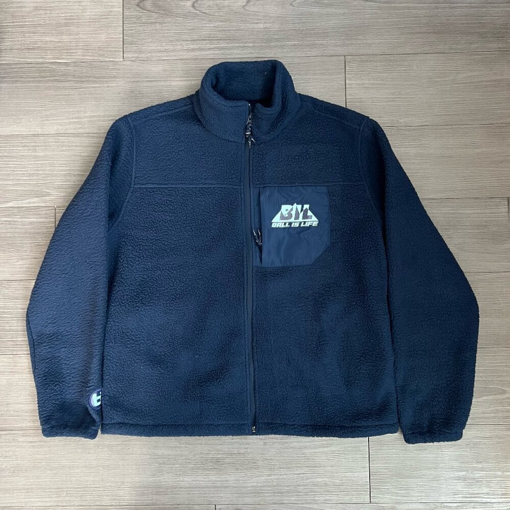 ballislife CG1 Sherpa Full-Zip Jacket Fleece Navy Blue Shaka Wear Size M